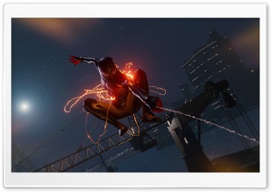Miles Morales Night Spark Ultra HD Wallpaper for 4K UHD Widescreen desktop, tablet & smartphone