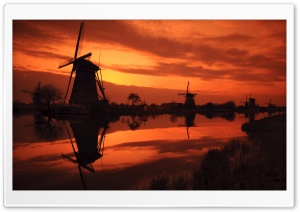 Mills Red Sunset Ultra HD Wallpaper for 4K UHD Widescreen desktop, tablet & smartphone