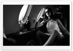 Model In Airplane Ultra HD Wallpaper for 4K UHD Widescreen desktop, tablet & smartphone