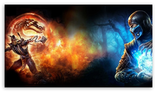 Mortal Kombat scorpion VS subzero UltraHD Wallpaper for 8K UHD TV 16:9 Ultra High Definition 2160p 1440p 1080p 900p 720p ;