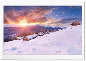 Mountain Chalets, Winter Ultra HD Wallpaper for 4K UHD Widescreen desktop, tablet & smartphone
