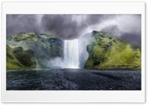 Mountain Waterfall Nature Landscape 5K Ultra HD Wallpaper for 4K UHD Widescreen desktop, tablet & smartphone