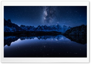Mountains Night Sky Ultra HD Wallpaper for 4K UHD Widescreen desktop, tablet & smartphone