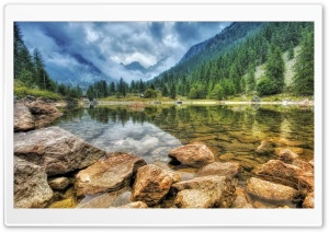 Mountains Stones Landscape Lake Ultra HD Wallpaper for 4K UHD Widescreen desktop, tablet & smartphone