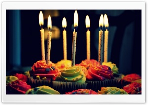 Muffin Birthday Cake Ultra HD Wallpaper for 4K UHD Widescreen desktop, tablet & smartphone