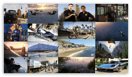 MY GRAND THEFT AUTO V COLLAGE UltraHD Wallpaper for 8K UHD TV 16:9 Ultra High Definition 2160p 1440p 1080p 900p 720p ;