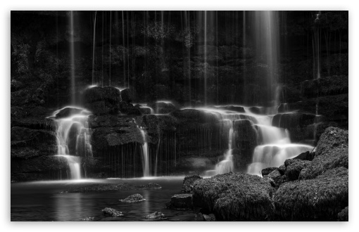 Nature Waterfall Long Exposure Black and White Ultra HD Desktop Background  Wallpaper for 4K UHD TV : Widescreen & UltraWide Desktop & Laptop : Tablet  : Smartphone