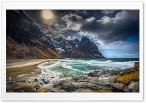 Norway Lofoten Kvalvika Beach Ultra HD Wallpaper for 4K UHD Widescreen desktop, tablet & smartphone