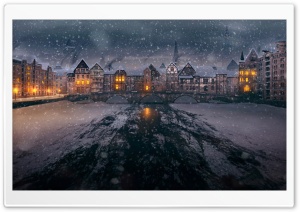 Old Bridge Winter Ultra HD Wallpaper for 4K UHD Widescreen desktop, tablet & smartphone