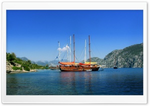 Old Ship At Sea Ultra HD Wallpaper for 4K UHD Widescreen desktop, tablet & smartphone