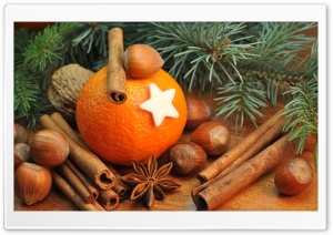 Orange With Cinnamon Sticks Ultra HD Wallpaper for 4K UHD Widescreen desktop, tablet & smartphone