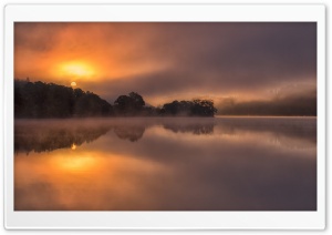 Peaceful autumn reflections, Loch Achray Ultra HD Wallpaper for 4K UHD Widescreen desktop, tablet & smartphone