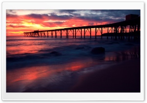 Pier At Sunset Ultra HD Wallpaper for 4K UHD Widescreen desktop, tablet & smartphone