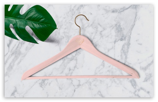 Pink Hanger, Tropical Monstera Leaf