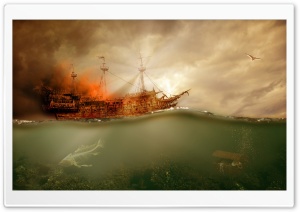 Pirate Ship Sailing Ultra HD Wallpaper for 4K UHD Widescreen desktop, tablet & smartphone