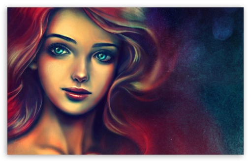 Portrait Of A Beautiful Woman Painting Ultra HD Desktop Background Wallpaper  for 4K UHD TV : Tablet : Smartphone