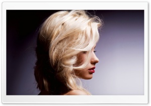 Pretty Blonde Gold Hair Red Lips Ultra HD Wallpaper for 4K UHD Widescreen desktop, tablet & smartphone