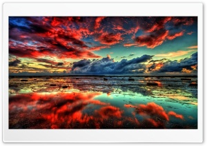 Red Clouds on Lake Ultra HD Wallpaper for 4K UHD Widescreen desktop, tablet & smartphone