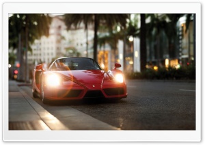 Red Ferrari Enzo Sports Car Ultra HD Wallpaper for 4K UHD Widescreen desktop, tablet & smartphone