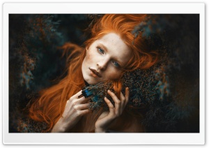 Red Hair, Blue Eyes, Woman Ultra HD Wallpaper for 4K UHD Widescreen desktop, tablet & smartphone
