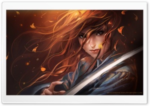 Red Haired Samurai Ultra HD Wallpaper for 4K UHD Widescreen desktop, tablet & smartphone