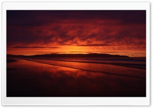Red Sunset Beach Ultra HD Wallpaper for 4K UHD Widescreen desktop, tablet & smartphone