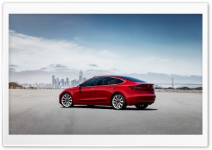 Red Tesla Model 3 Electric Car Performance Rear Ultra HD Wallpaper for 4K UHD Widescreen desktop, tablet & smartphone