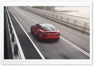 Red Tesla Model S Electric Car, Australia Coast Ultra HD Wallpaper for 4K UHD Widescreen desktop, tablet & smartphone