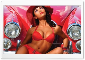 Retro Girl In Red Ultra HD Wallpaper for 4K UHD Widescreen desktop, tablet & smartphone