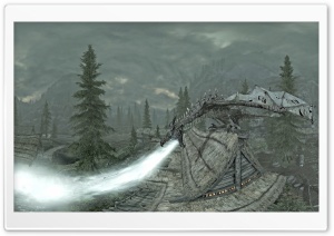 Riverwood, Dragon Attack, The Elder Scrolls V Skyrim Ultra HD Wallpaper for 4K UHD Widescreen desktop, tablet & smartphone
