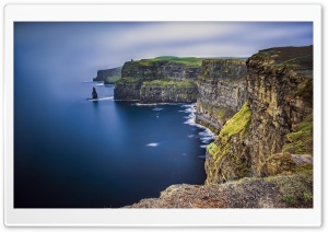 Rock Coast Green Grass Sea Ultra HD Wallpaper for 4K UHD Widescreen desktop, tablet & smartphone