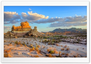 Rock With Layers In Desert Ultra HD Wallpaper for 4K UHD Widescreen desktop, tablet & smartphone