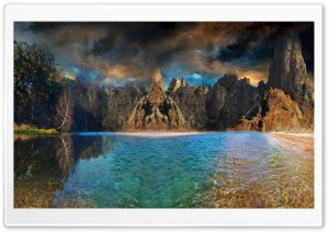 Rocks Dark Clouds Ultra HD Wallpaper for 4K UHD Widescreen desktop, tablet & smartphone
