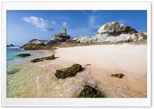 Rocky Deserted Beach Ultra HD Wallpaper for 4K UHD Widescreen desktop, tablet & smartphone