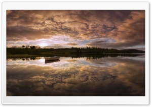 Rowboat, Sky Reflection in Water Ultra HD Wallpaper for 4K UHD Widescreen desktop, tablet & smartphone