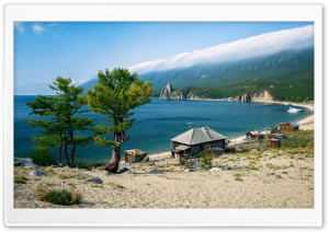 Russia Lake Coast Baikal Trees Ultra HD Wallpaper for 4K UHD Widescreen desktop, tablet & smartphone