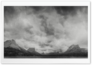 Saint Mary Lake Black and White Ultra HD Wallpaper for 4K UHD Widescreen desktop, tablet & smartphone