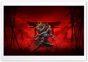 Samurai Yasuke and Shinobi Naoe Assassins Creed Shadows 2024 Video Game Ultra HD Wallpaper for 4K UHD Widescreen desktop, tablet & smartphone