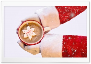 Santa Claus, Hot Chocolate, Marshmallow, Christmas Ultra HD Wallpaper for 4K UHD Widescreen desktop, tablet & smartphone