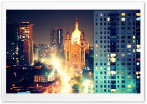 Santiago-Iglesia del Sacramento Noche Ultra HD Wallpaper for 4K UHD Widescreen desktop, tablet & smartphone
