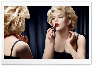 Scarlett Johansson Red Lipstick Ultra HD Wallpaper for 4K UHD Widescreen desktop, tablet & smartphone