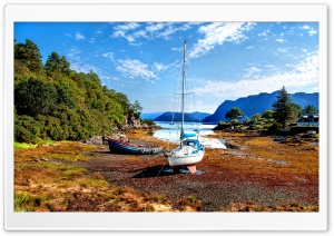 Scotland Boats Scenery Sky Ultra HD Wallpaper for 4K UHD Widescreen desktop, tablet & smartphone