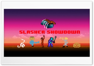 Slasher Showdown Freddy vs. Jason vs. Leatherface vs. Michael Ultra HD Wallpaper for 4K UHD Widescreen desktop, tablet & smartphone