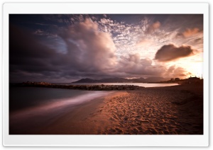 Small Beach At Sunset Ultra HD Wallpaper for 4K UHD Widescreen desktop, tablet & smartphone