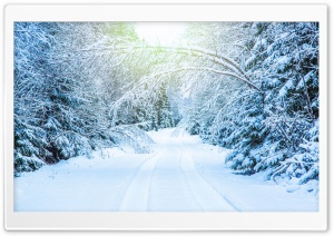 Snowy Winter Road Ultra HD Wallpaper for 4K UHD Widescreen desktop, tablet & smartphone