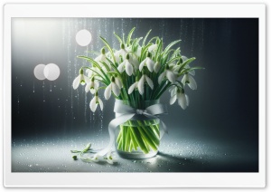 Spring Snowdrops in a Glass Vase Ultra HD Wallpaper for 4K UHD Widescreen desktop, tablet & smartphone