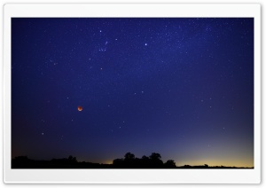 Starry Sky And Full Moon Ultra HD Wallpaper for 4K UHD Widescreen desktop, tablet & smartphone