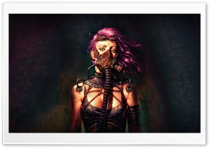 Steampunk Art Purple Hair Woman Ultra HD Wallpaper for 4K UHD Widescreen desktop, tablet & smartphone