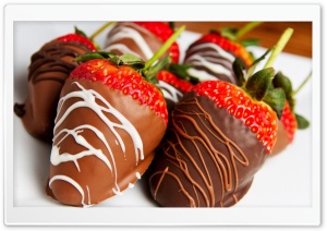 Strawberries Covered With Chocolate Ultra HD Wallpaper for 4K UHD Widescreen desktop, tablet & smartphone