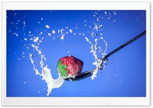 Strawberry   Spoon   Milk Ultra HD Wallpaper for 4K UHD Widescreen desktop, tablet & smartphone